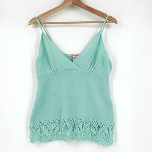 Vintage 90s Guess Babydoll Sweater Tank Top XL Crochet Coquette Y2K Cottage